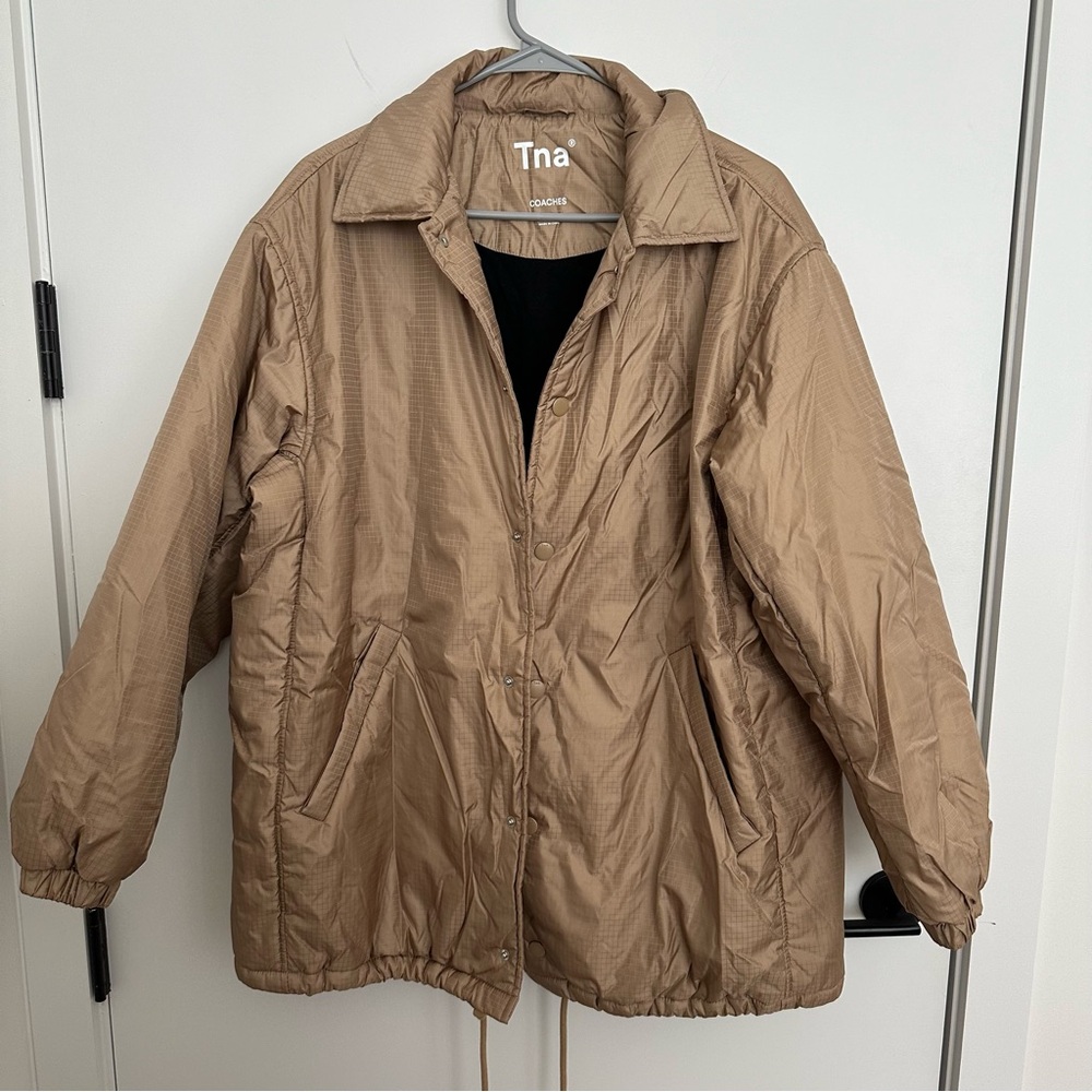 Aritzia TNA Coaches Jacket in Tan Ripstop